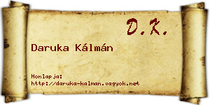 Daruka Kálmán névjegykártya